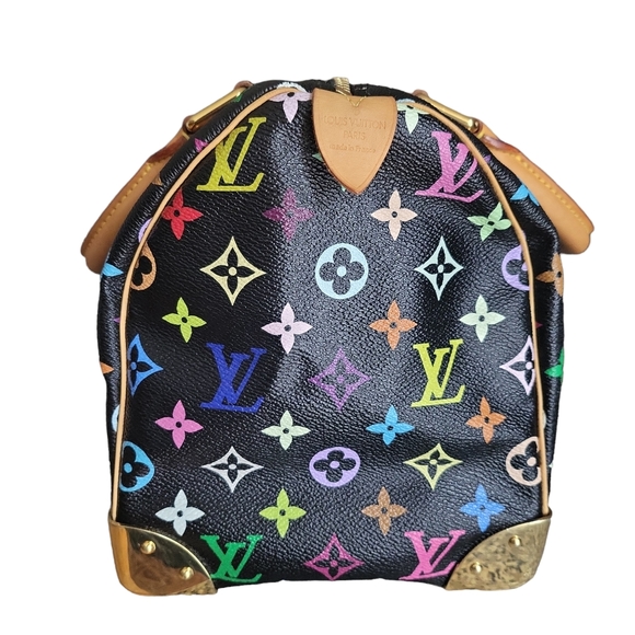 🔥SOLD🔥LOUIS🌻VUITTON Takashi MURAKAMI Black Monogram Multicolore Speedy 30 - Picture 6 of 17